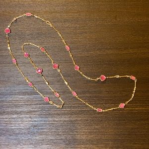 Kendra Scott Long Jeweled Necklace -Gold/Fuchsia